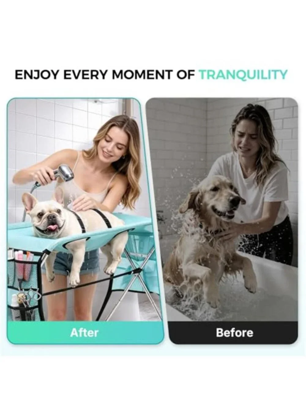Dog Grooming Hammock with Stand Foldable Pet Grooming Table